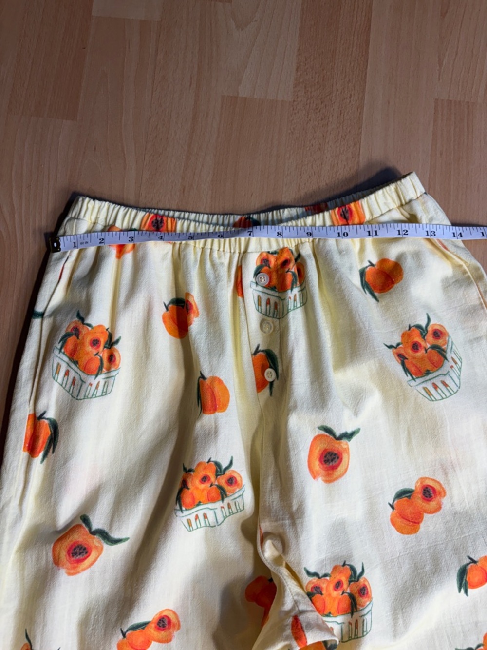 Bailey Rose Butter Yellow Peach-Print Wide-Leg Lounge Pull on Pants NWOT - Picture 11 of 13